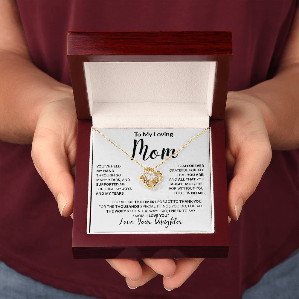 To My Loving Mom-Love Knot Necklace