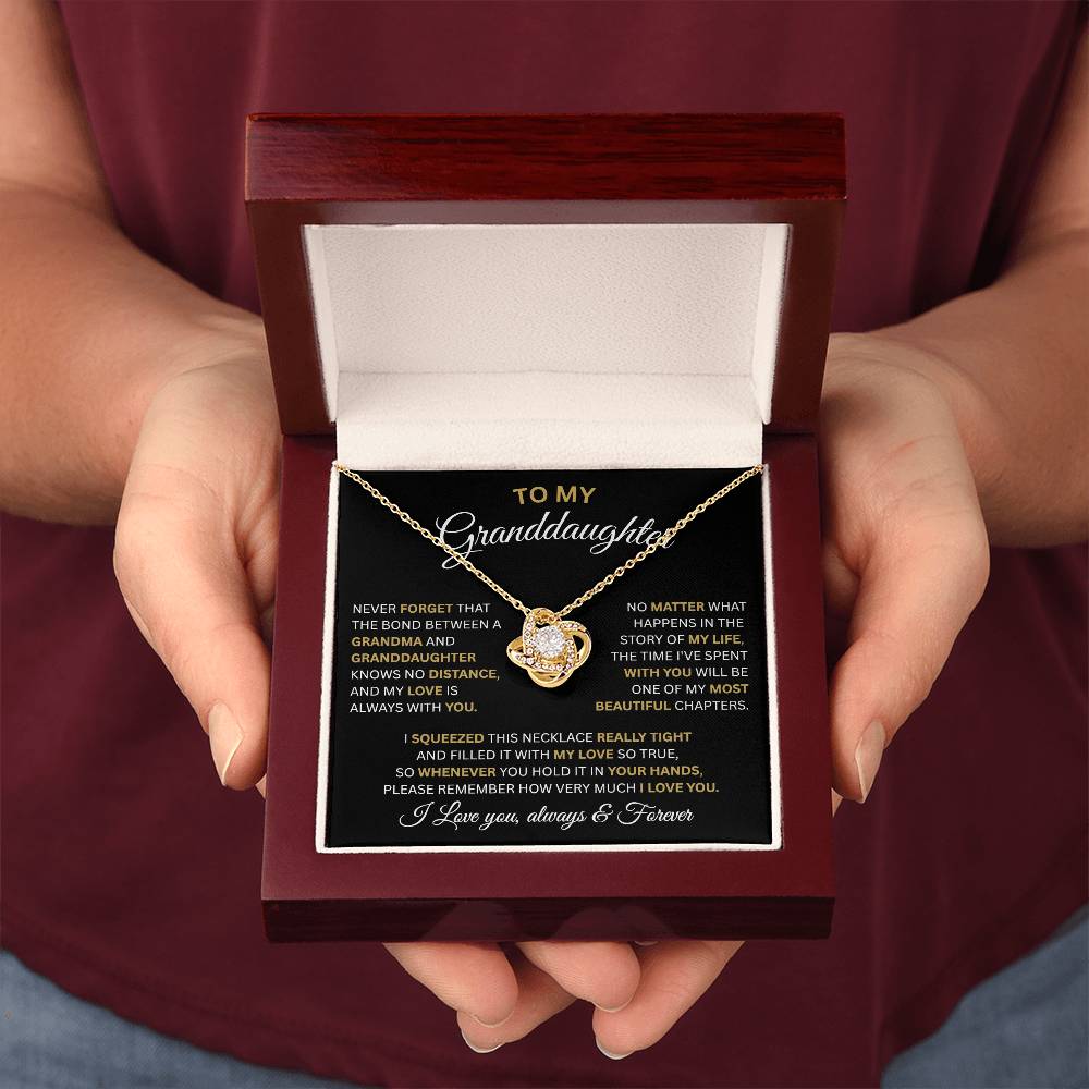 To My Granddaughter-Love Knot Necklace