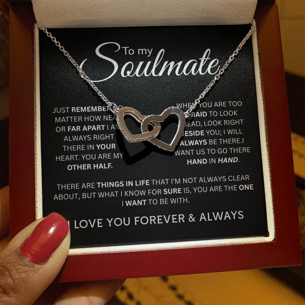 To My Soulmate-Interlocking Hearts Necklace