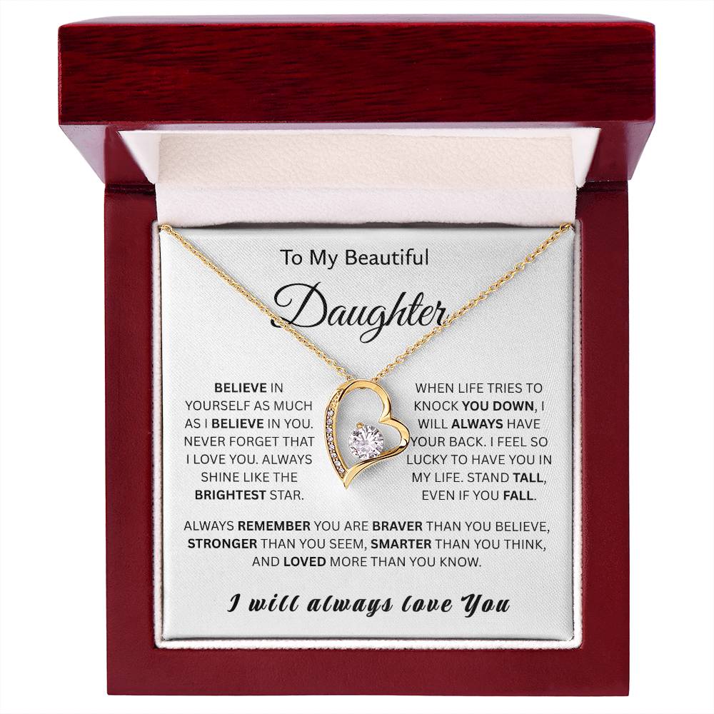 To My Wonderful Daughter-Forever Love Necklace