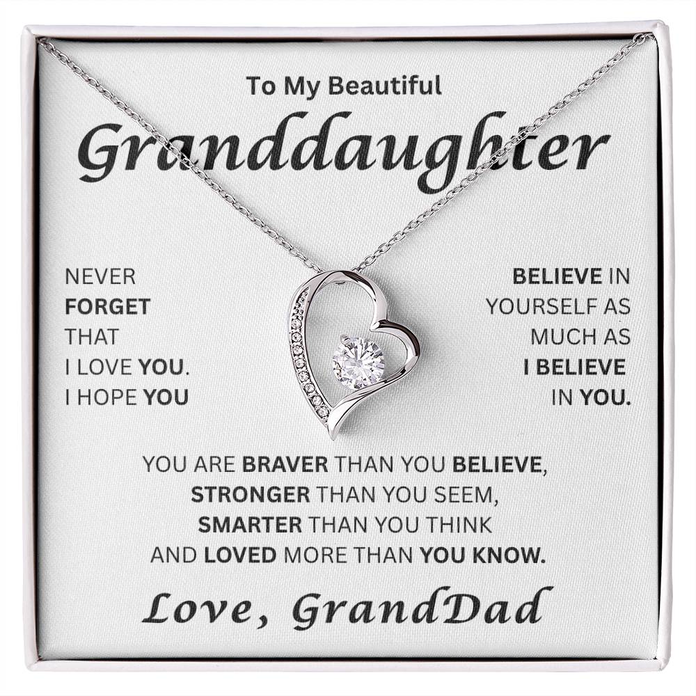 To My Beautiful Granddaughter-Forever Love Necklace
