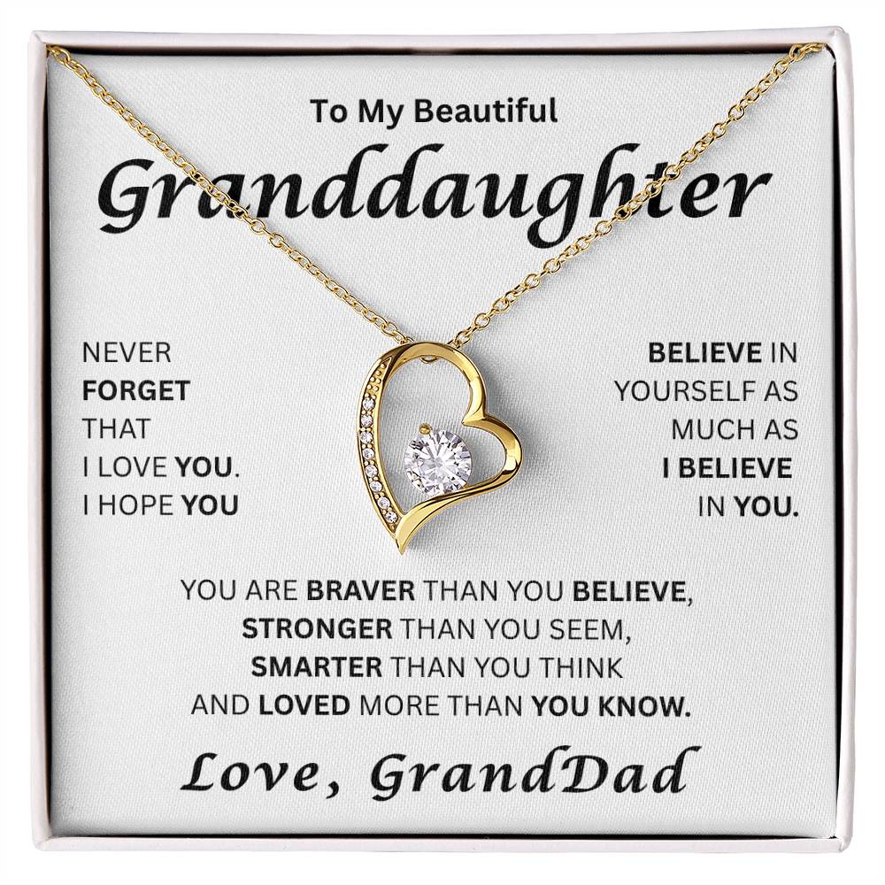 To My Beautiful Granddaughter-Forever Love Necklace