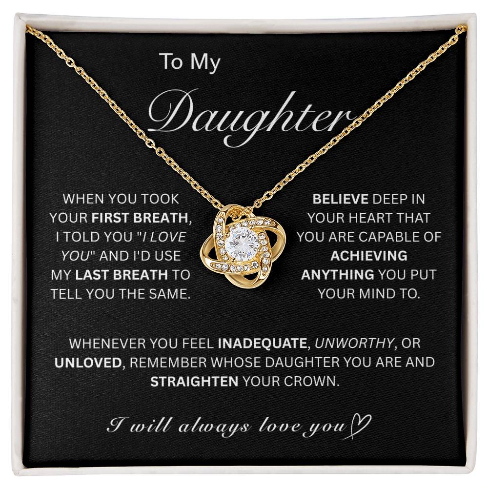 Beautiful Gift for My Daughter - Love Knot Necklace