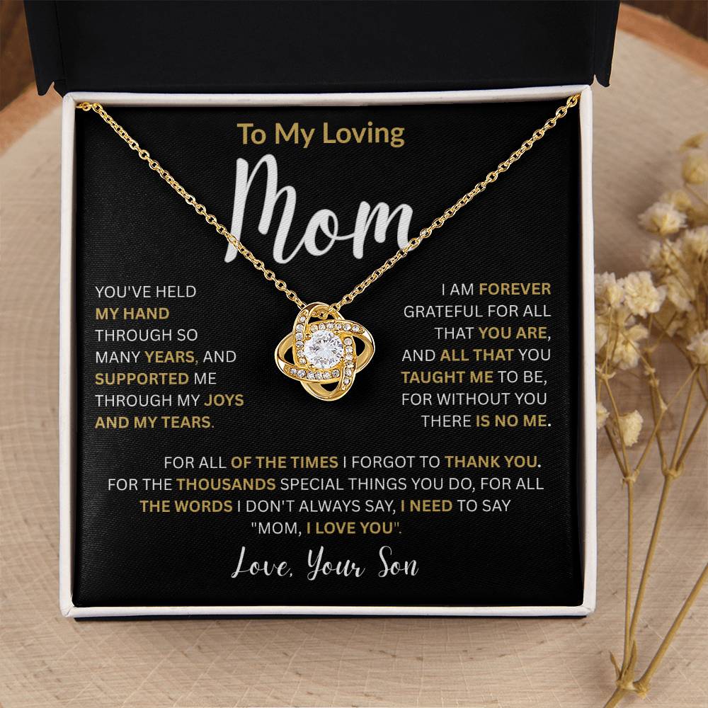 To My Loving Mom-Love Knot Necklace