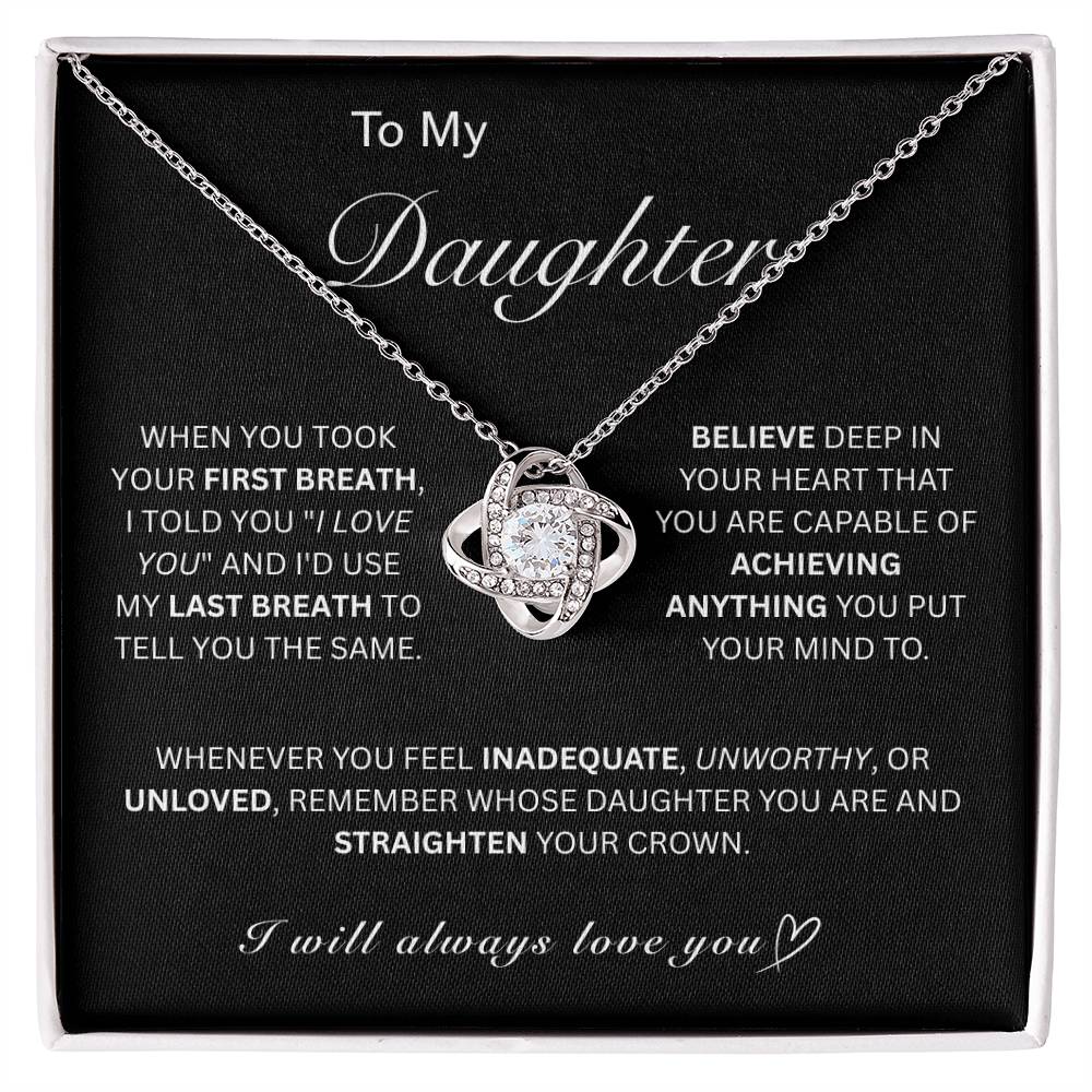 Beautiful Gift for My Daughter - Love Knot Necklace