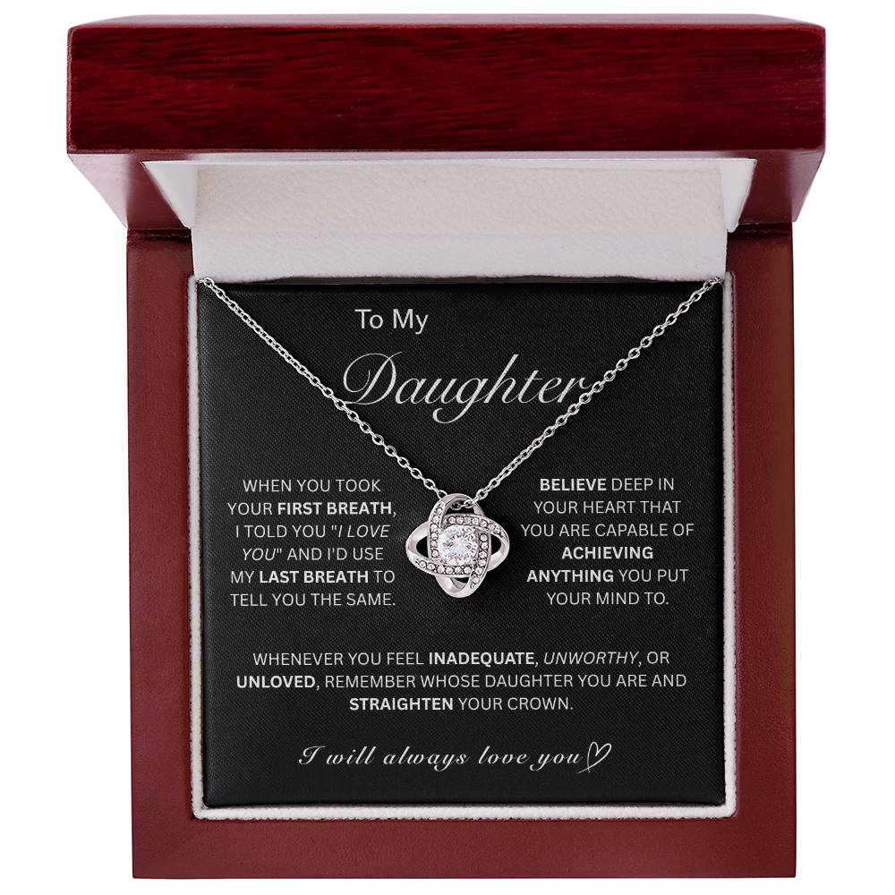 Beautiful Gift for My Daughter - Love Knot Necklace