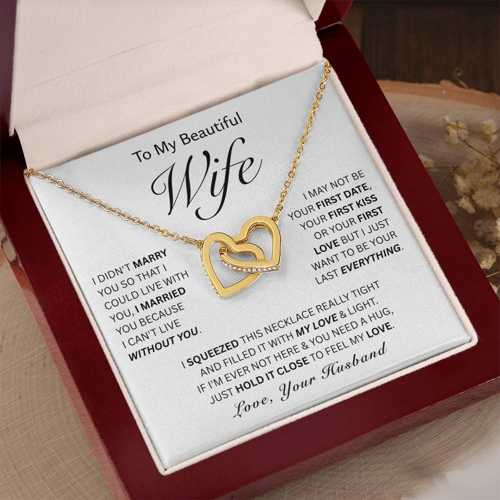 To My Wife-Interlocking Hearts Necklace