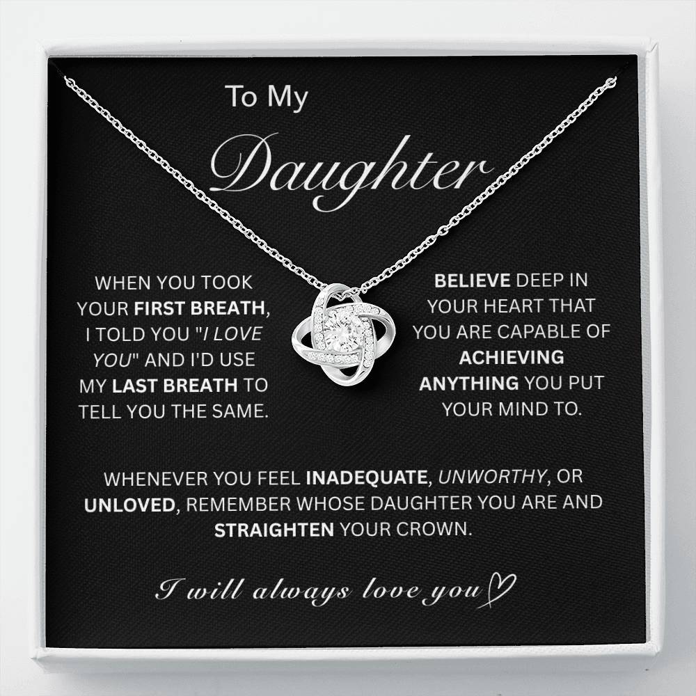 Beautiful Gift for My Daughter - Love Knot Necklace
