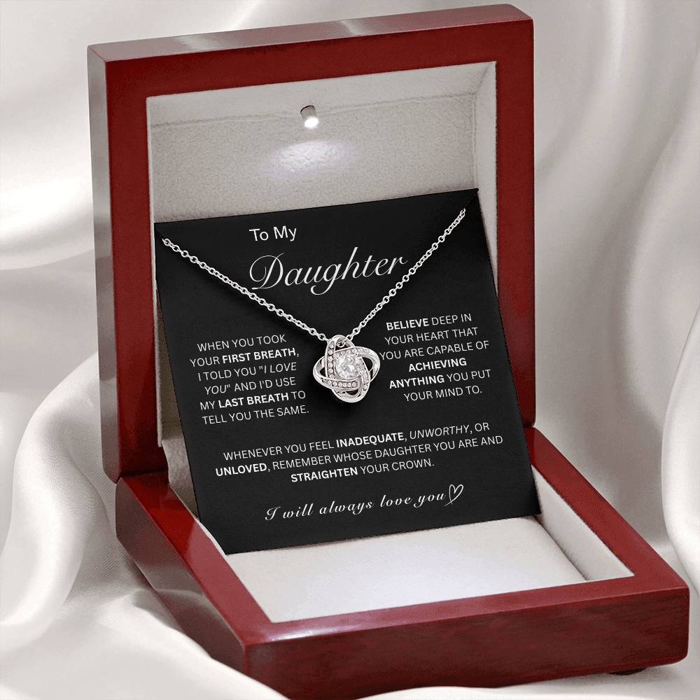 Beautiful Gift for My Daughter - Love Knot Necklace