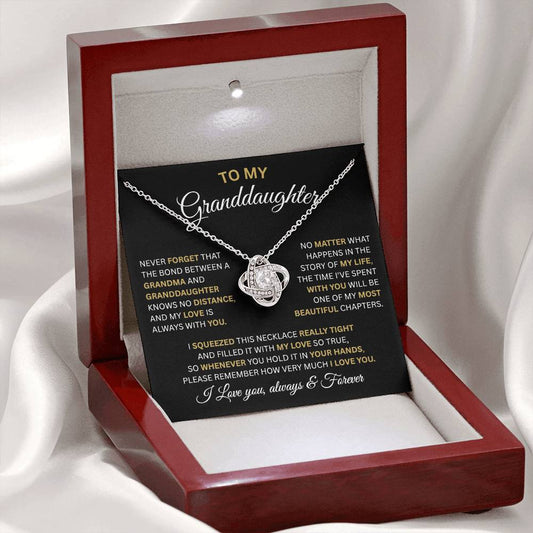 To My Granddaughter-Love Knot Necklace