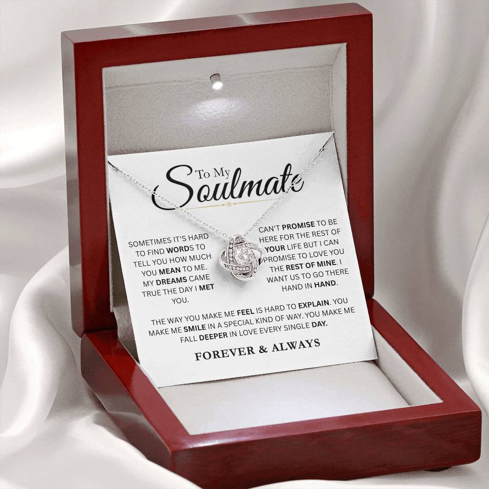 To My Soulmate-Love Knot Necklace