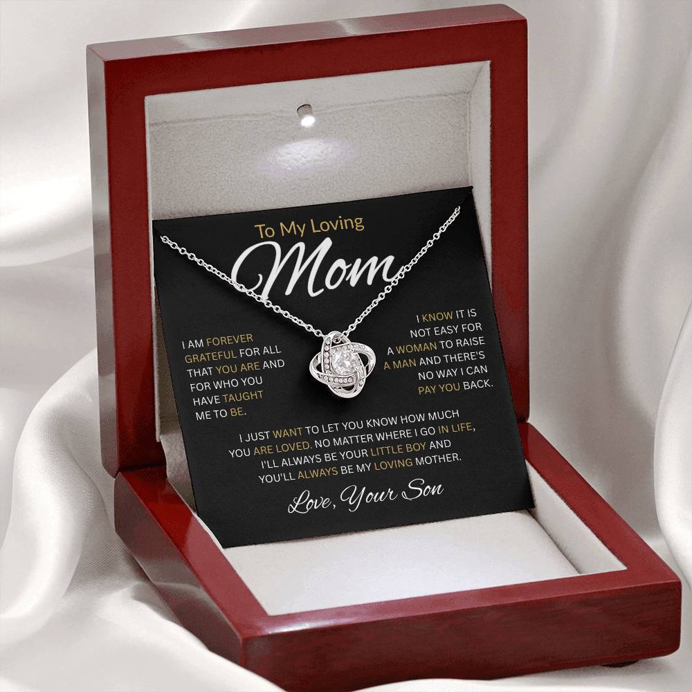 To My Loving Mom-Love Knot Necklace