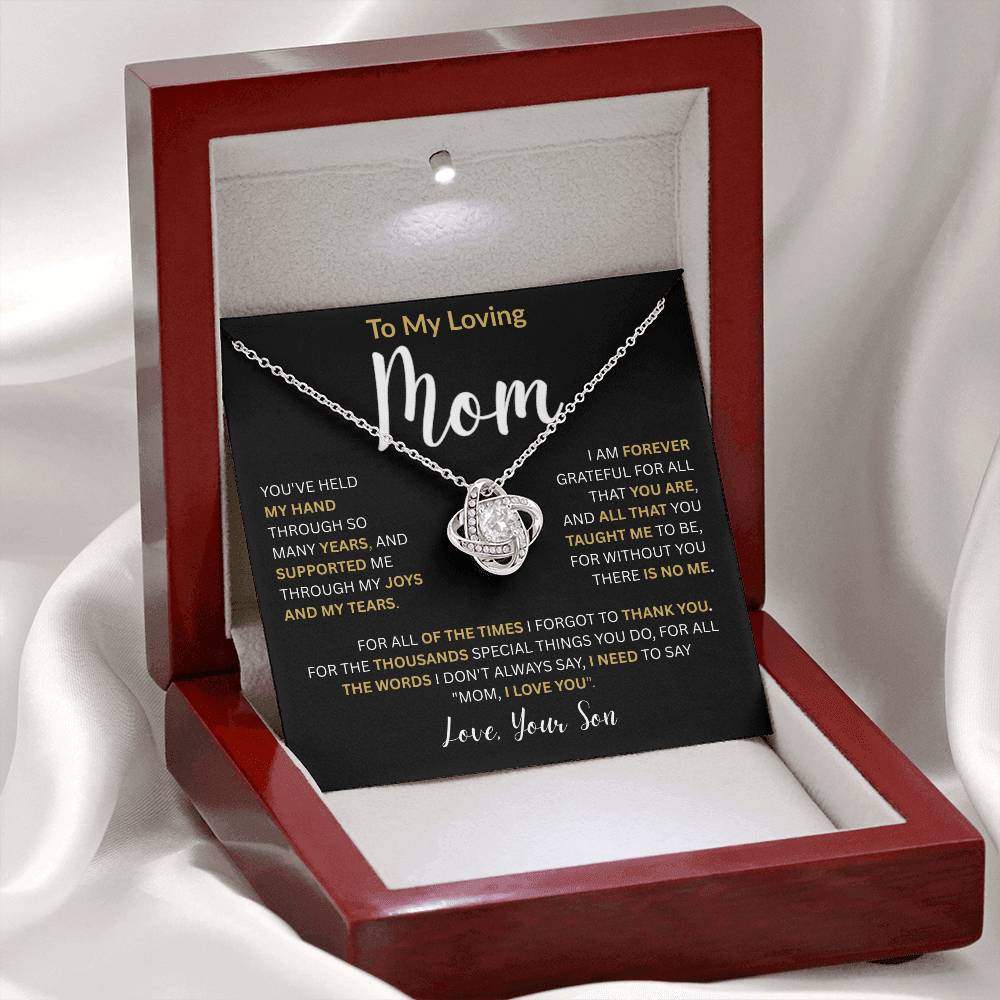 To My Loving Mom-Love Knot Necklace
