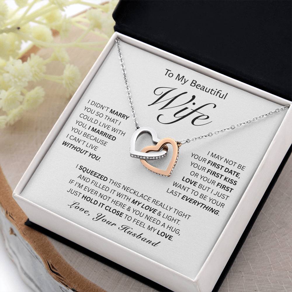 To My Wife-Interlocking Hearts Necklace