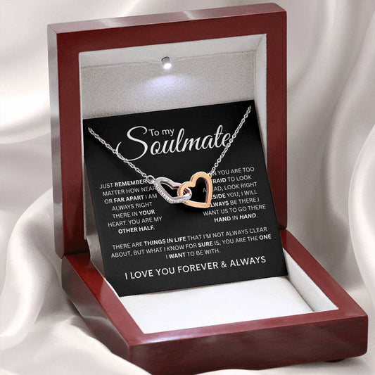 To My Soulmate-Interlocking Hearts Necklace