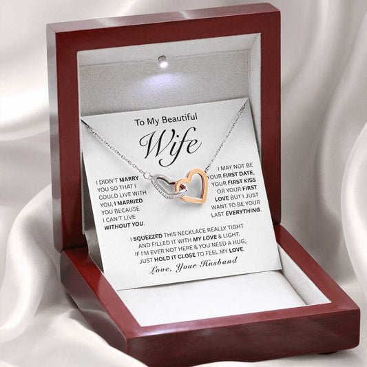 To My Wife-Interlocking Hearts Necklace