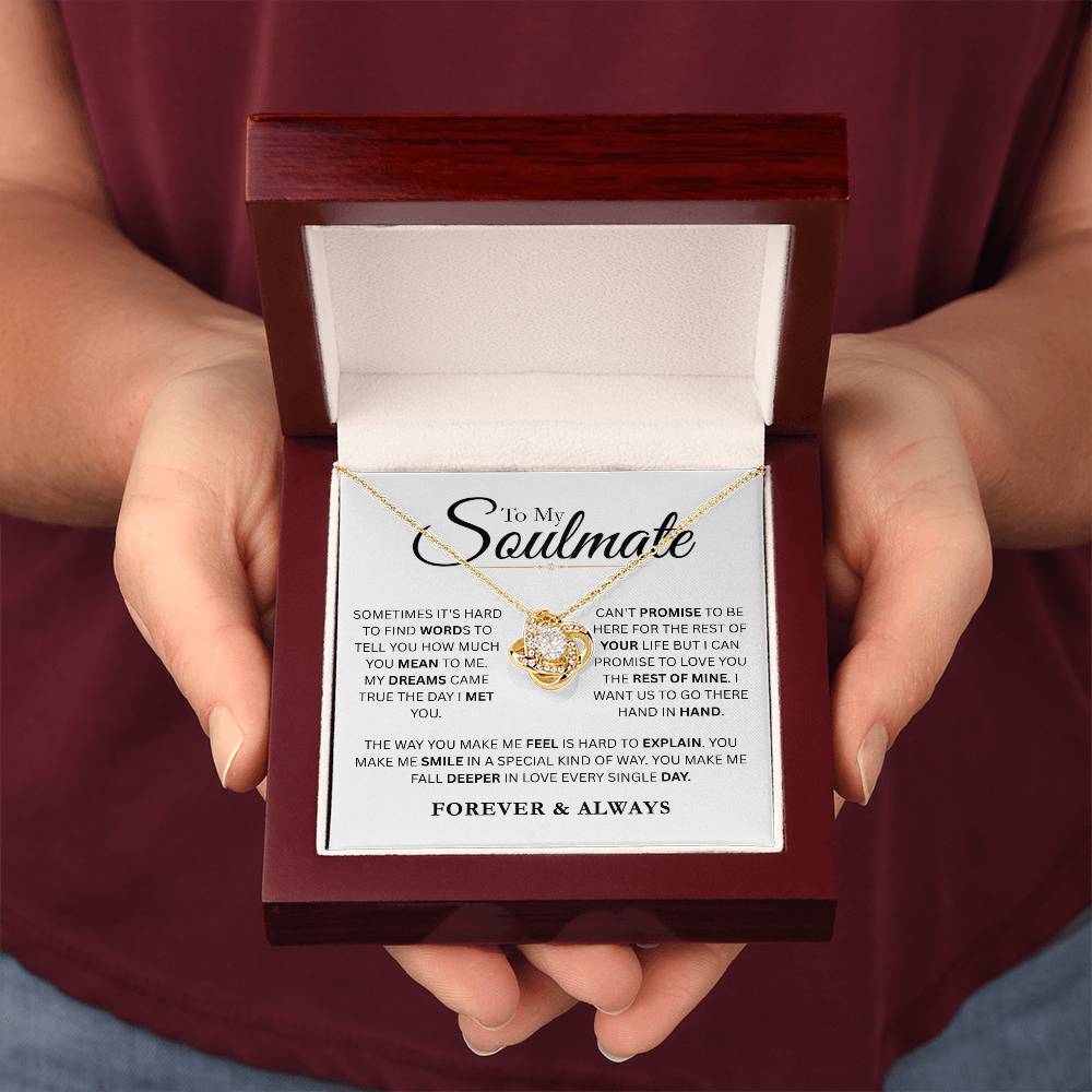 To My Soulmate-Love Knot Necklace