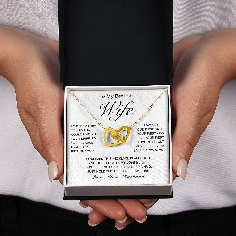 To My Wife-Interlocking Hearts Necklace
