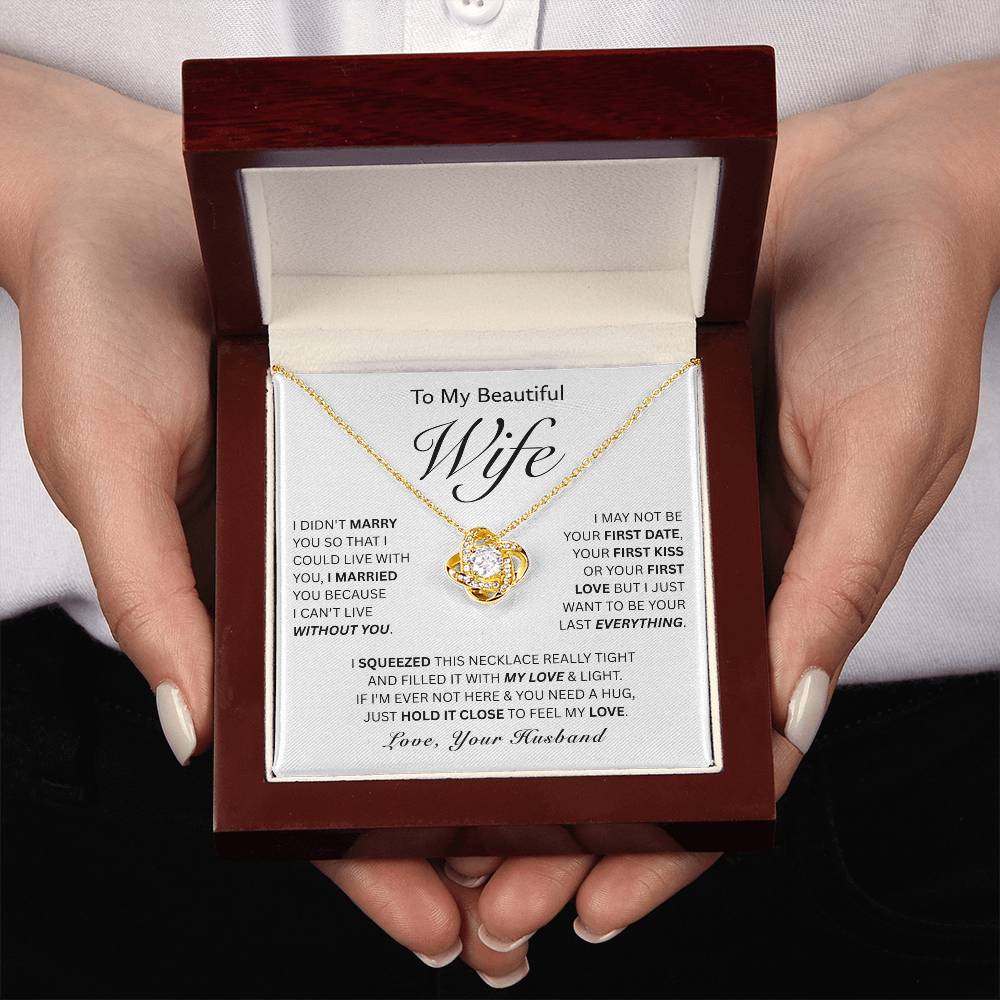 To My Wife-Love Knot Necklace