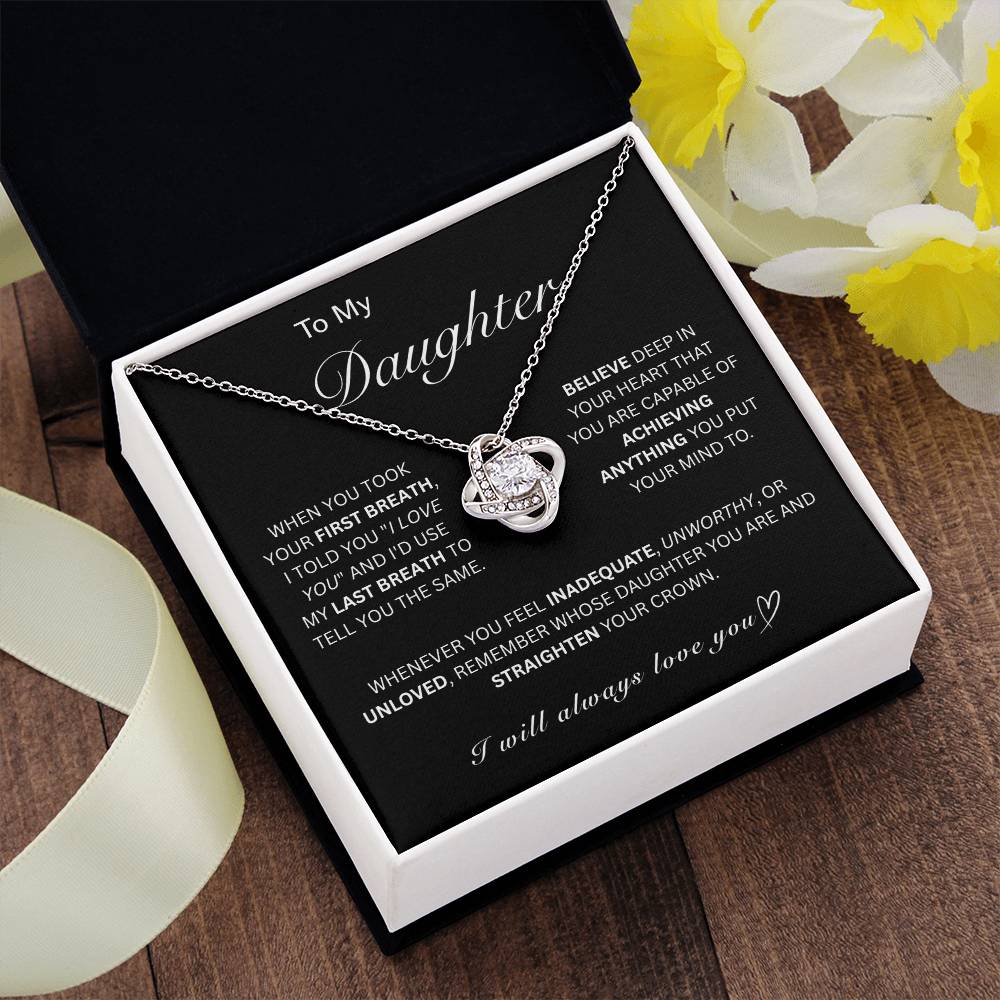 Beautiful Gift for My Daughter - Love Knot Necklace