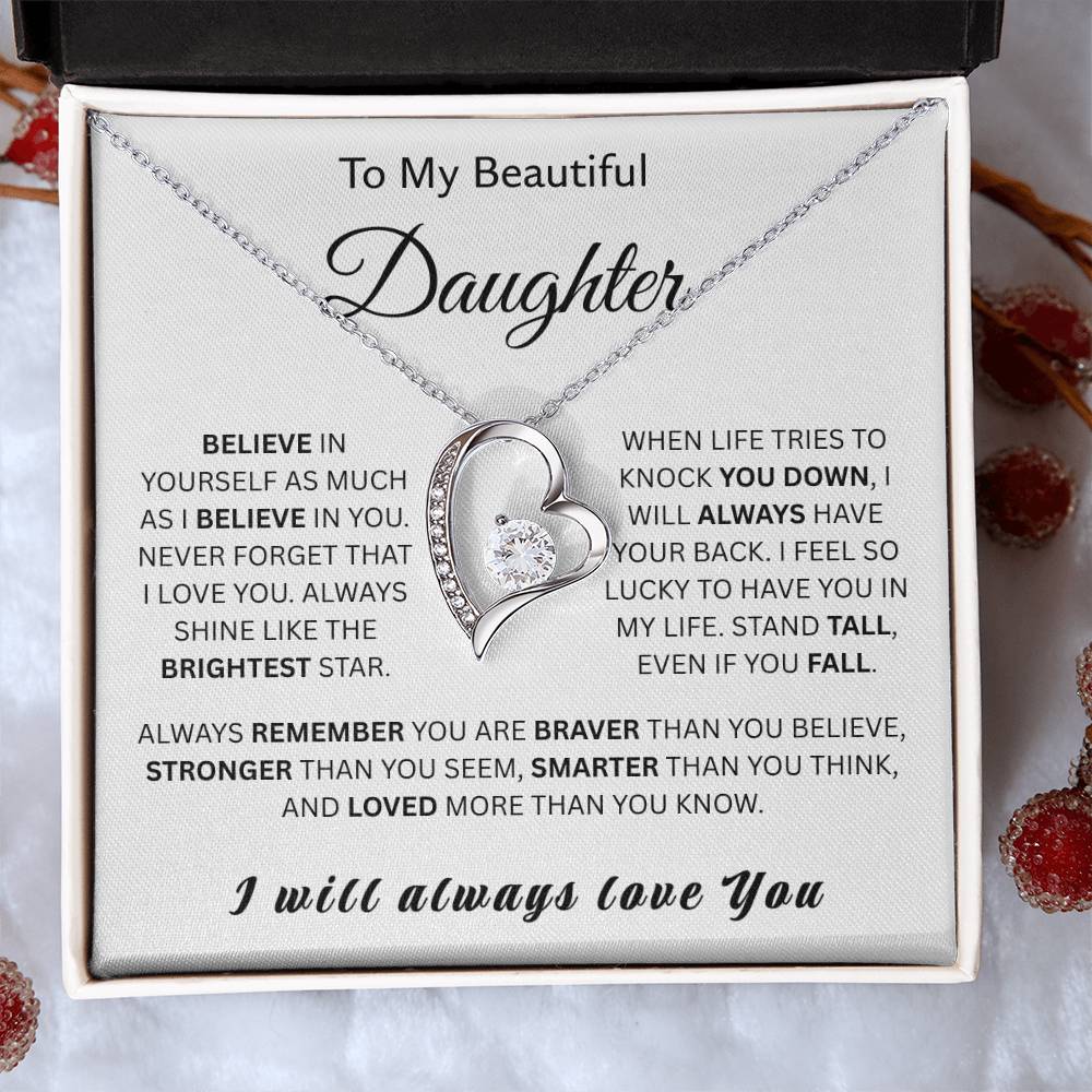 To My Wonderful Daughter-Forever Love Necklace