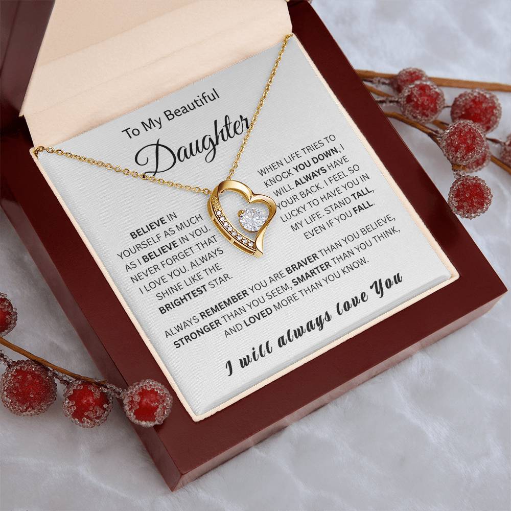 To My Wonderful Daughter-Forever Love Necklace