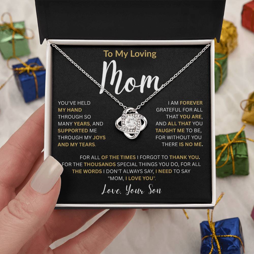 To My Loving Mom-Love Knot Necklace