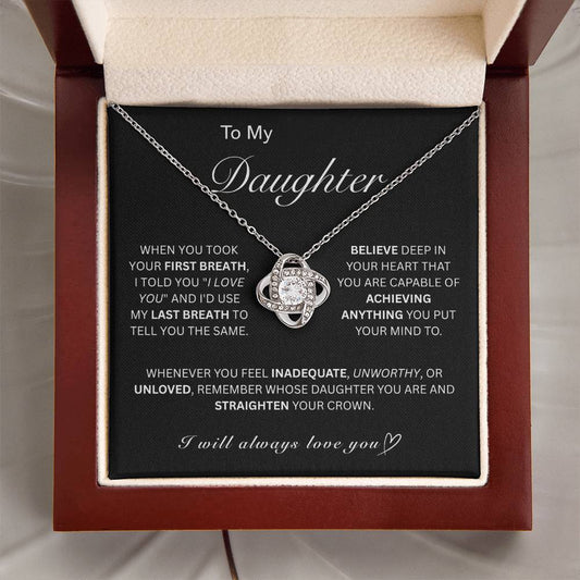 Beautiful Gift for My Daughter - Love Knot Necklace