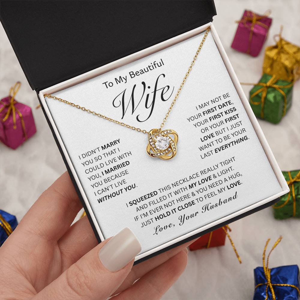 To My Wife-Love Knot Necklace
