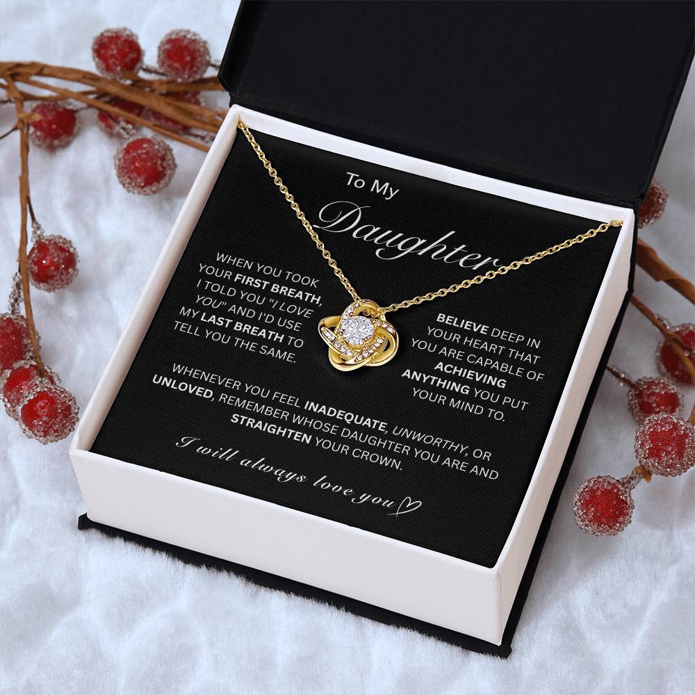 Beautiful Gift for My Daughter - Love Knot Necklace