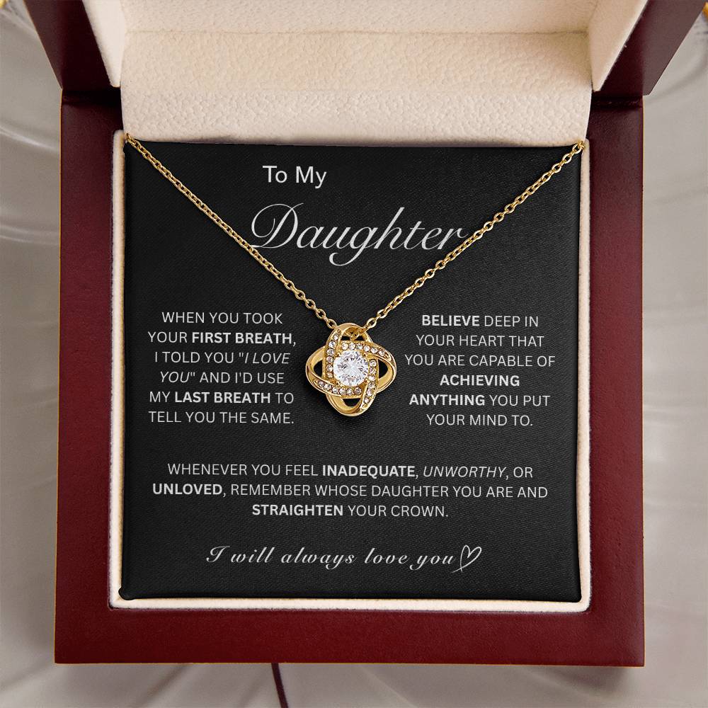 Beautiful Gift for My Daughter - Love Knot Necklace
