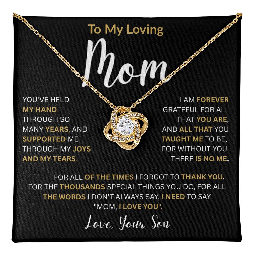 To My Loving Mom-Love Knot Necklace