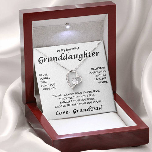 To My Beautiful Granddaughter-Forever Love Necklace