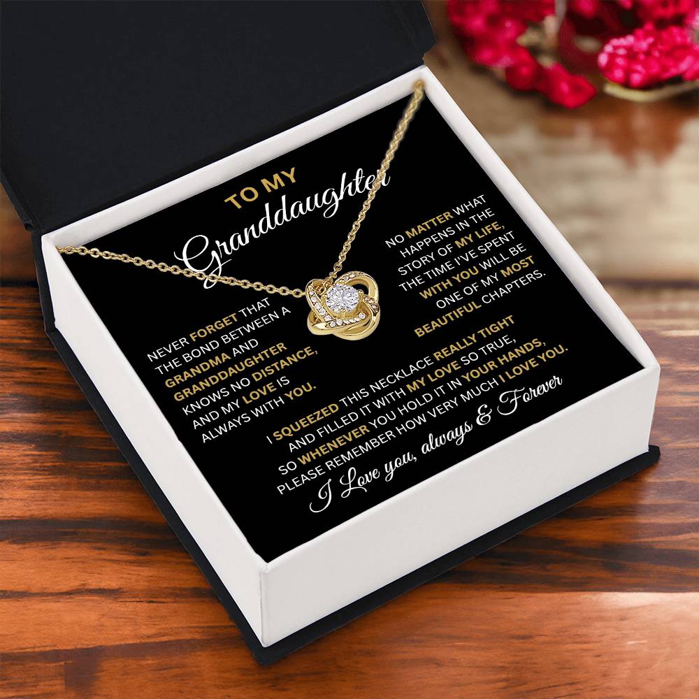 To My Granddaughter-Love Knot Necklace