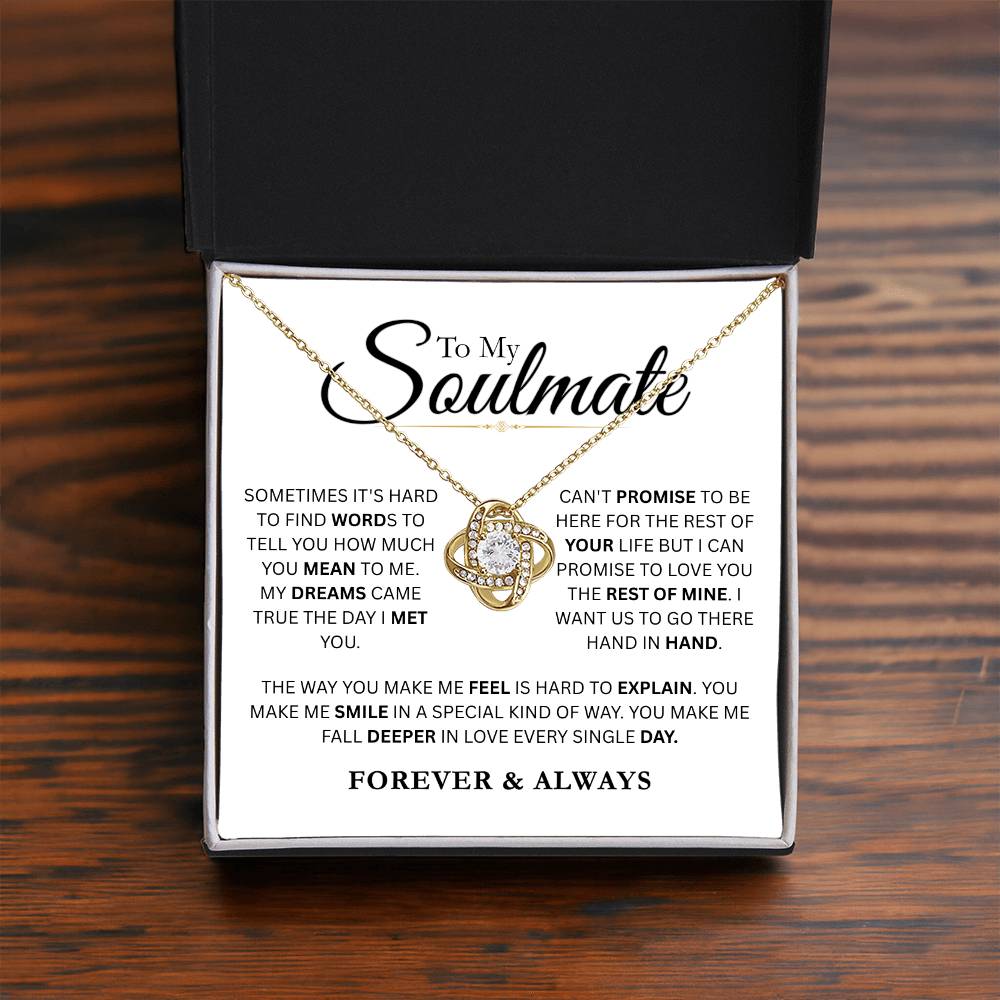 To My Soulmate-Love Knot Necklace