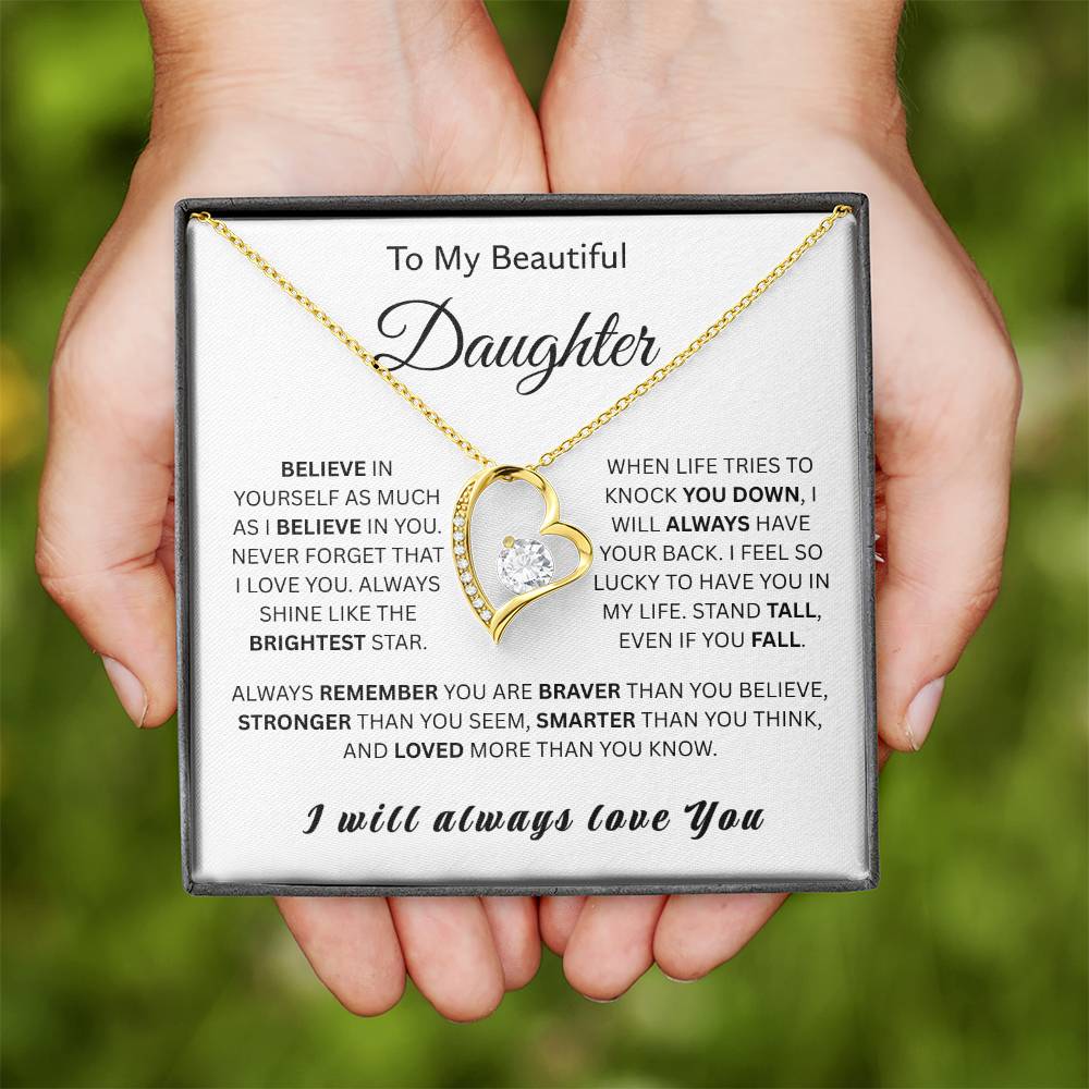 To My Wonderful Daughter-Forever Love Necklace