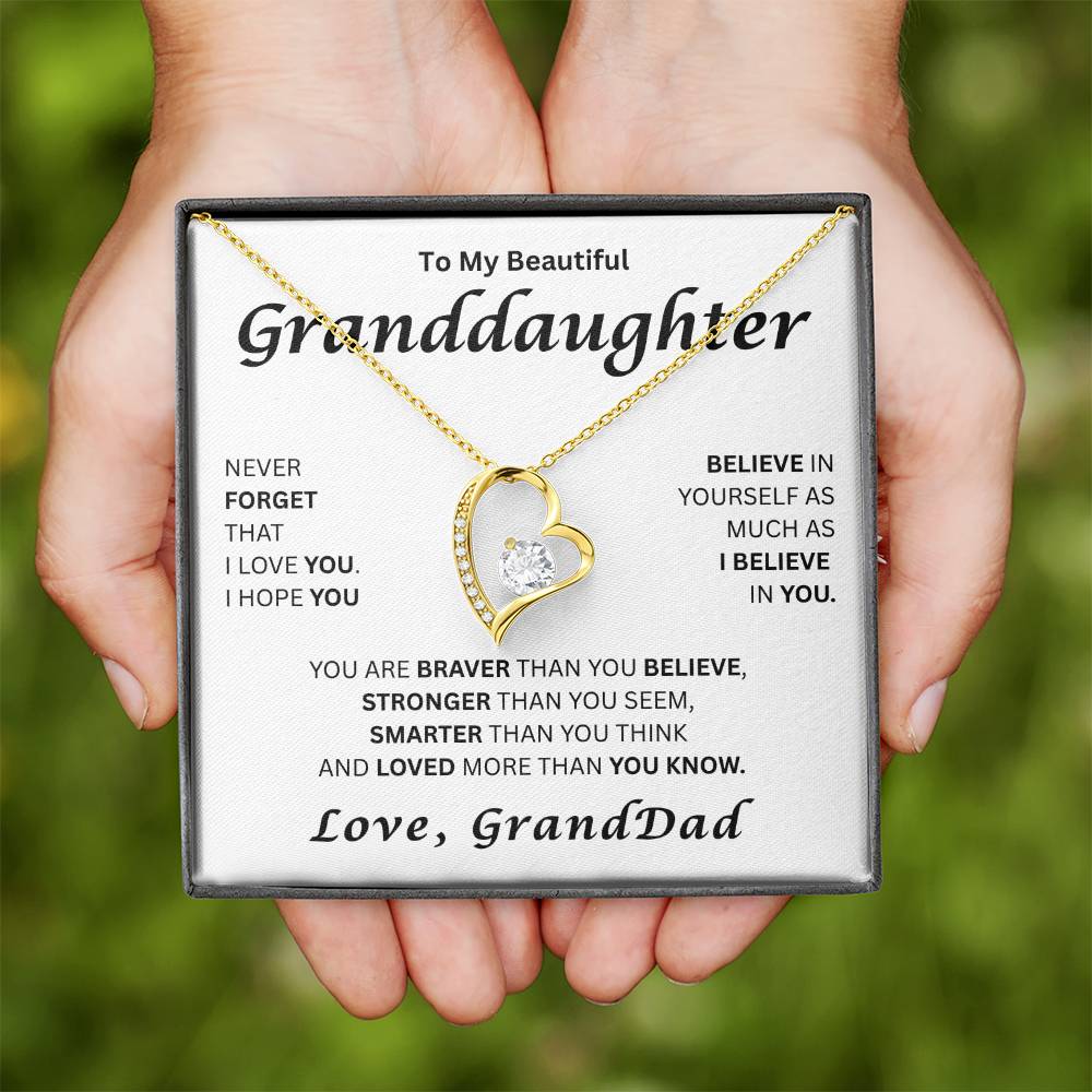 To My Beautiful Granddaughter-Forever Love Necklace