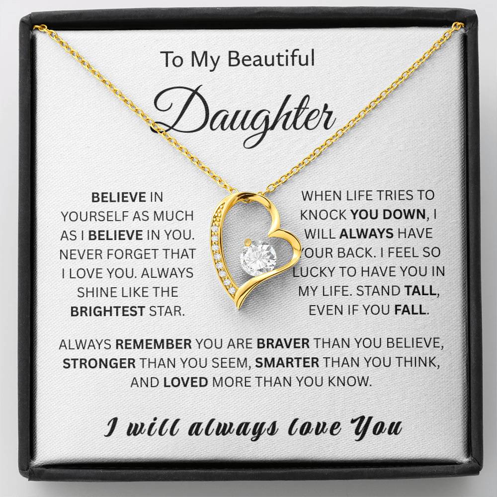 To My Wonderful Daughter-Forever Love Necklace