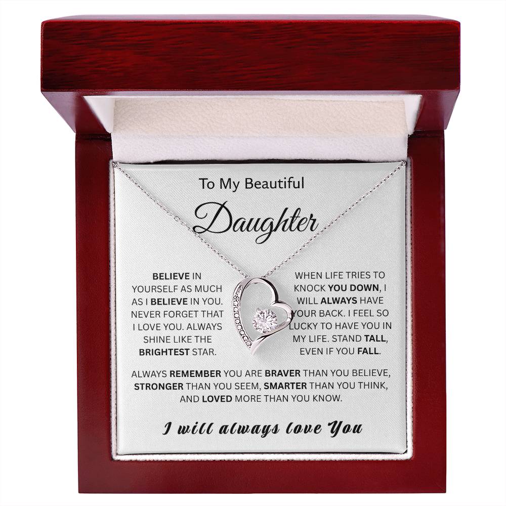 To My Wonderful Daughter-Forever Love Necklace