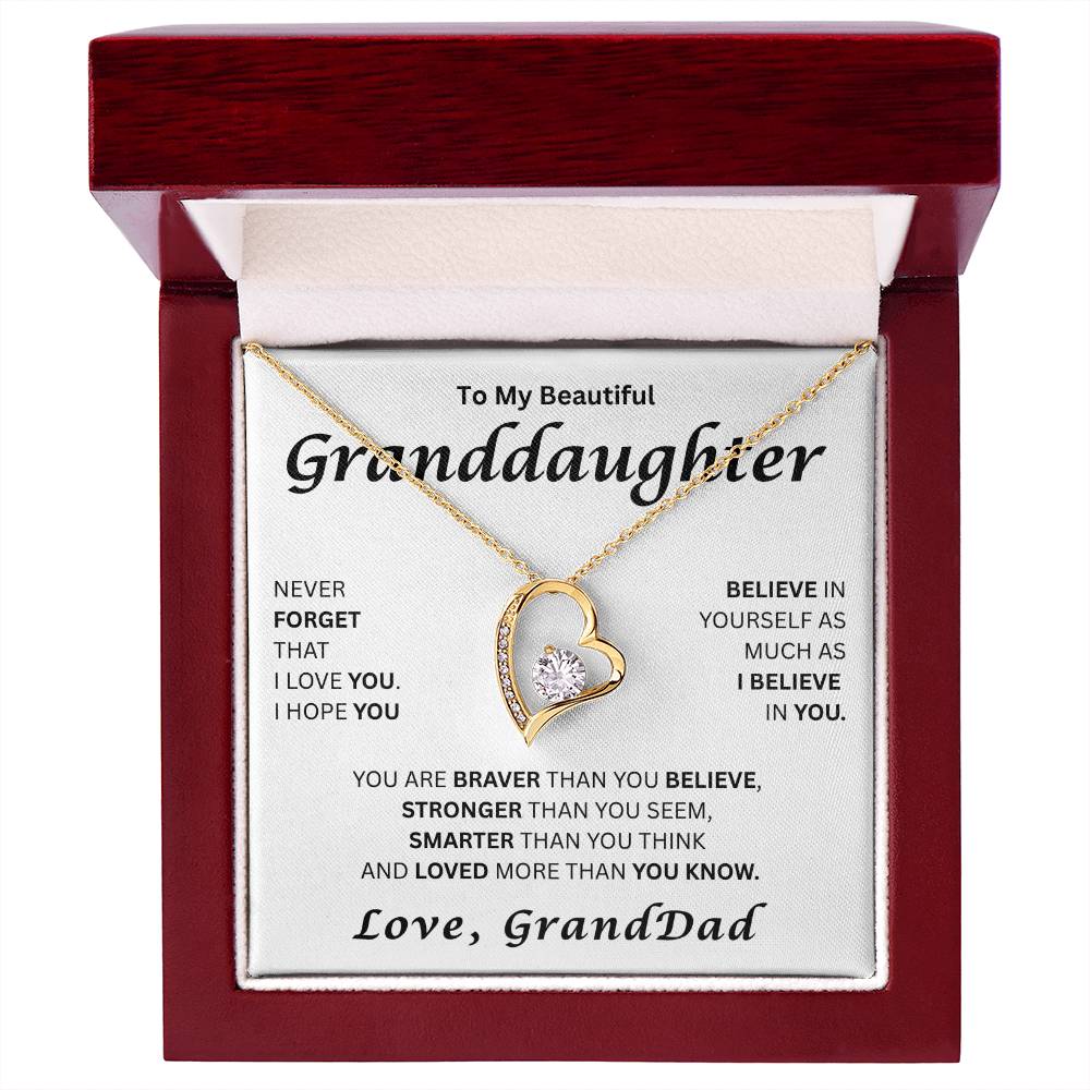 To My Beautiful Granddaughter-Forever Love Necklace