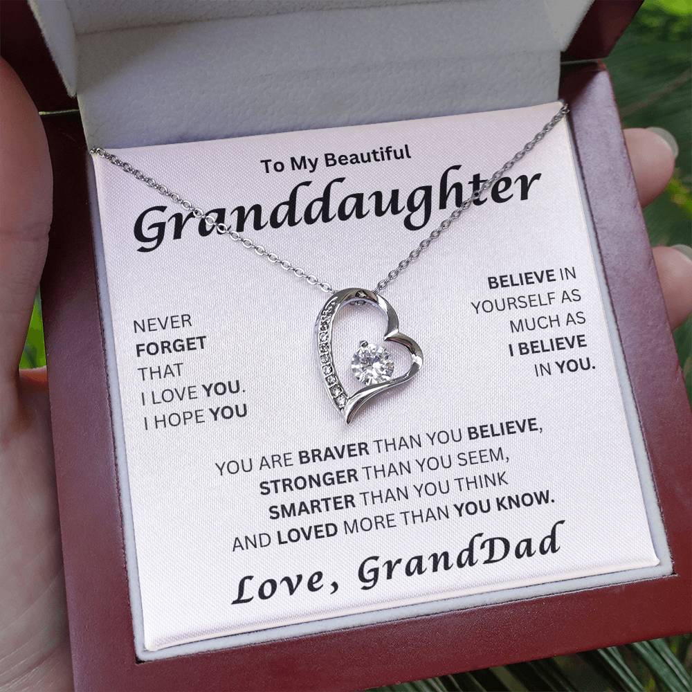 To My Beautiful Granddaughter-Forever Love Necklace