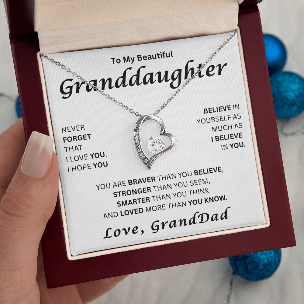 To My Beautiful Granddaughter-Forever Love Necklace