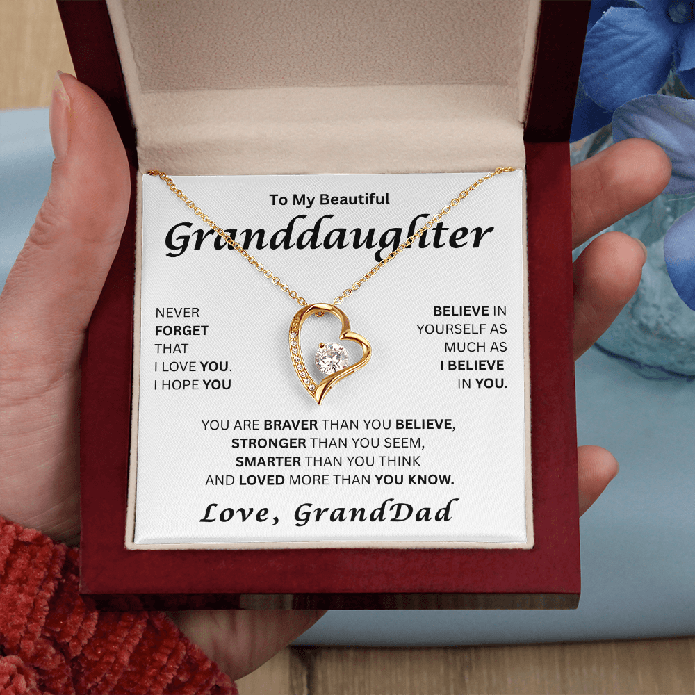 To My Beautiful Granddaughter-Forever Love Necklace