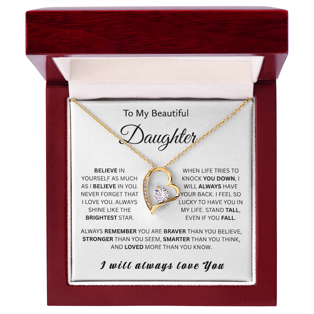 To My Wonderful Daughter-Forever Love Necklace