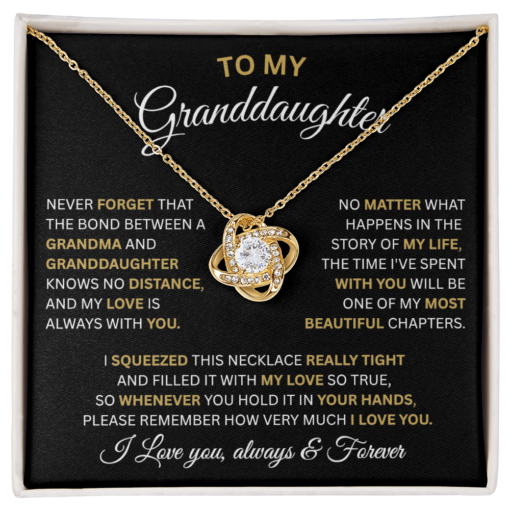 To My Granddaughter-Love Knot Necklace