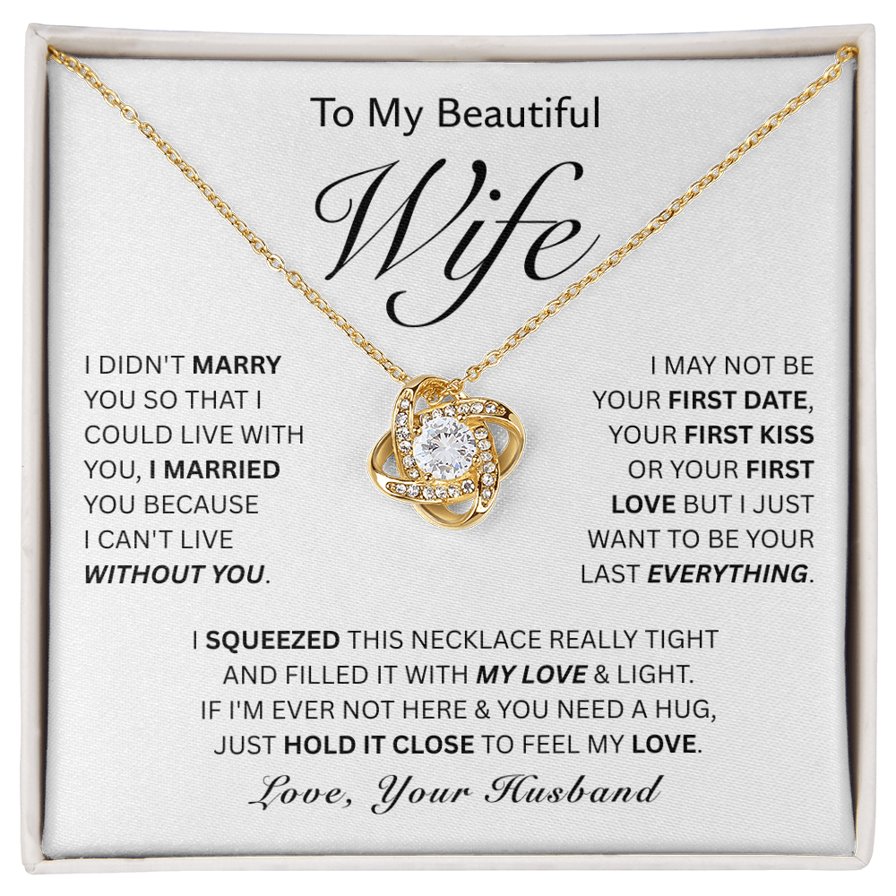 To My Wife-Love Knot Necklace