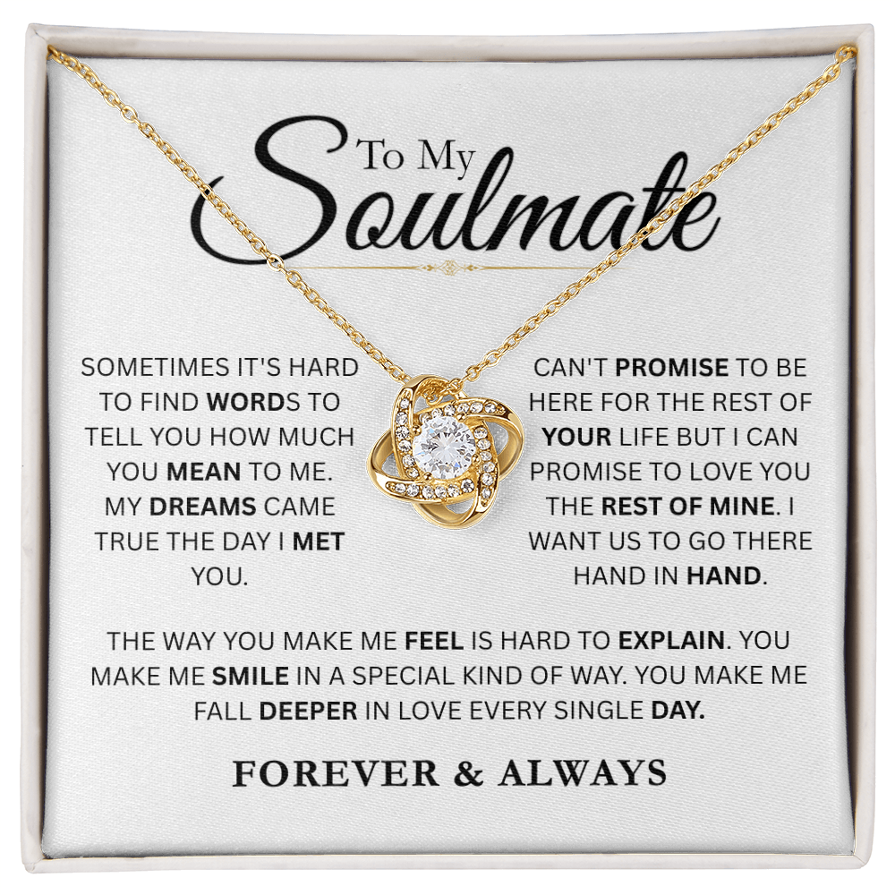 To My Soulmate-Love Knot Necklace