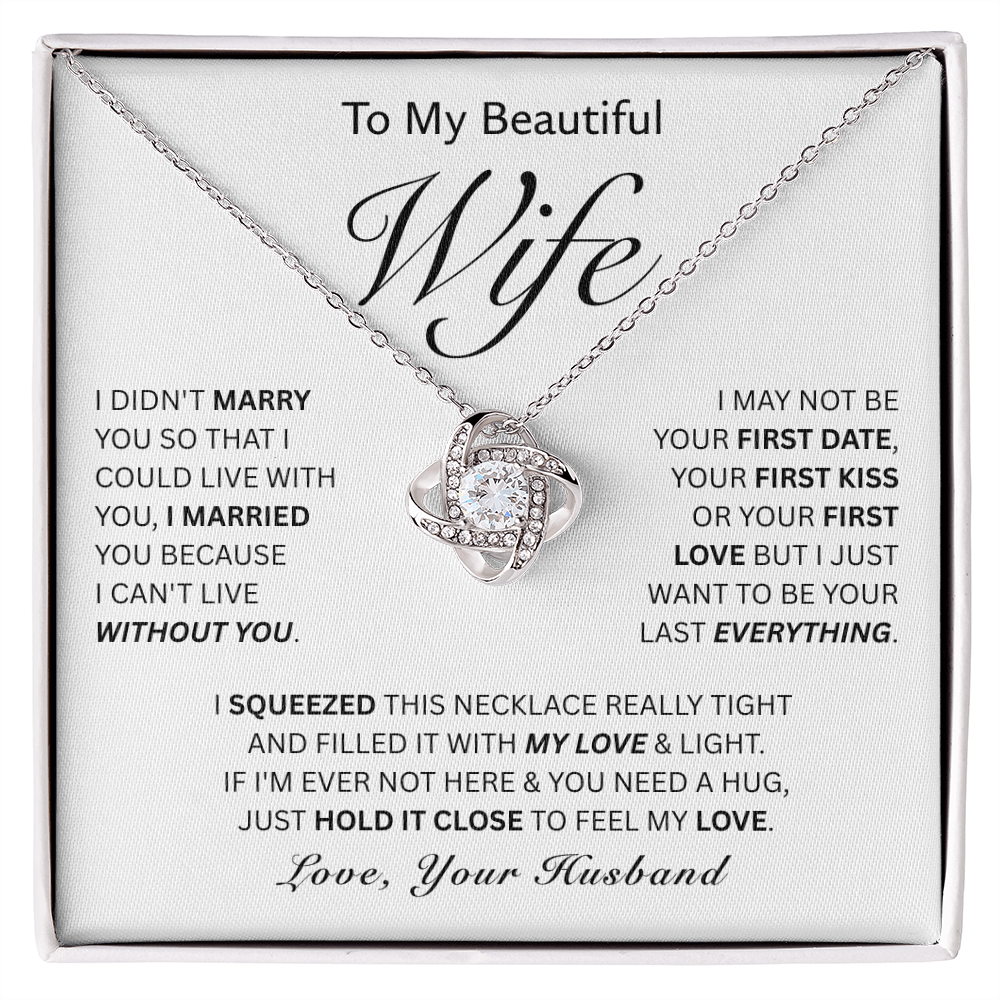To My Wife-Love Knot Necklace