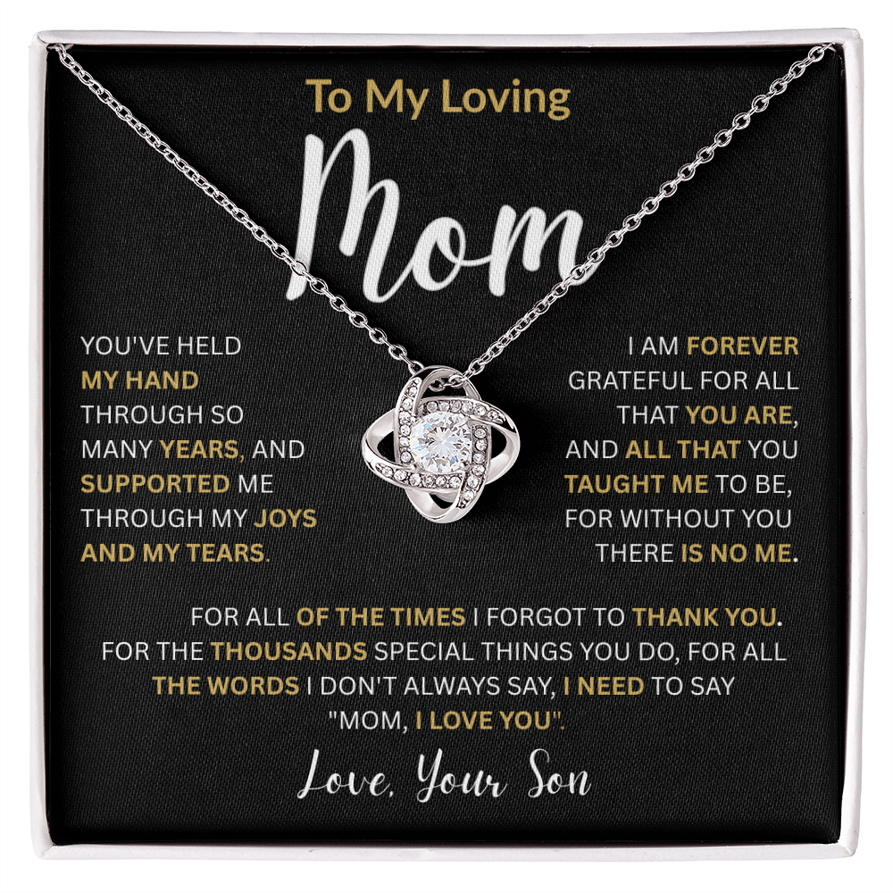 To My Loving Mom-Love Knot Necklace