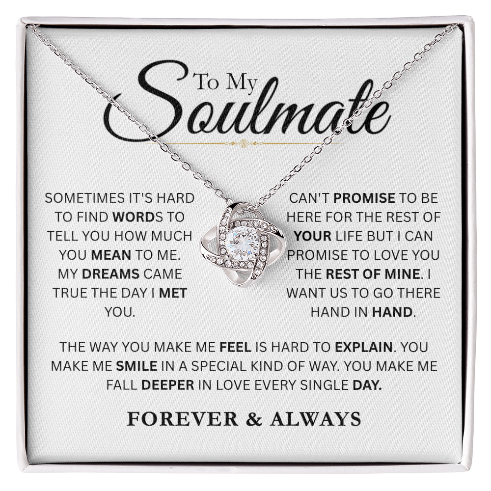 To My Soulmate-Love Knot Necklace